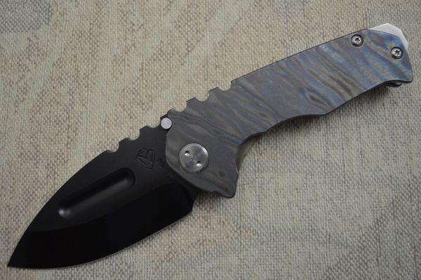 Medford Knife and Tool Praetorian Genesis T, Flamed Titanium Handle, 3V PVD (SOLD)