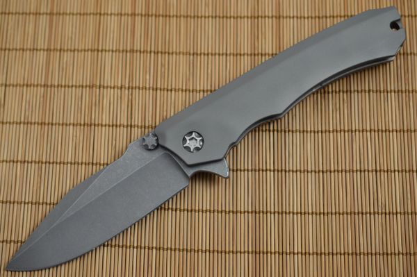Heretic Knives, Marfione WRAITH, Battle Worn Blasted CPM-154, Gray Handle (SOLD)