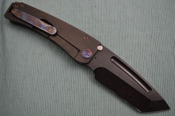 Medford Knife and Tool MARAUDER, Tumbled PVD Tanto Blade, Flamed Clip and Hardware (SOLD)