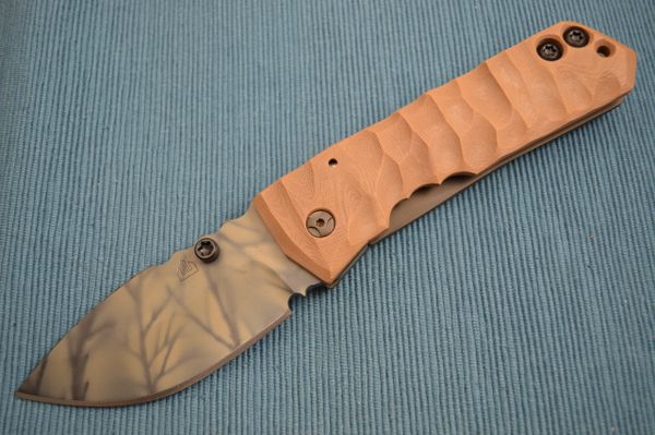 Crusader Forge FIFP Metro Dammeron Camo Finish, Frame-Lock Folder, Coyote Brown G10 (SOLD)