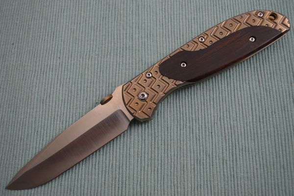 ORIGINAL Rick Hinderer Custom FIRETAC, Bronze Anodized, Cocobolo Inlay (SOLD)