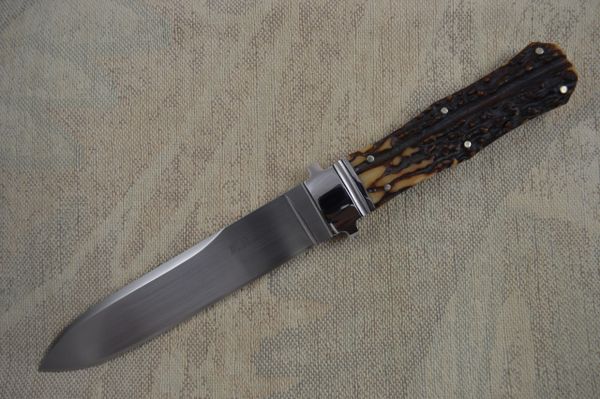 W.D. Pease Stag Handled Fixed Blade Knife - Rare Full INTEGRAL Dirk (SOLD)