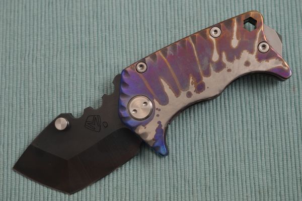 Medford Knife and Tool PANZER, Sculpted Anodized Titanium Handle, Vulcanized D2 Blade (SOLD)