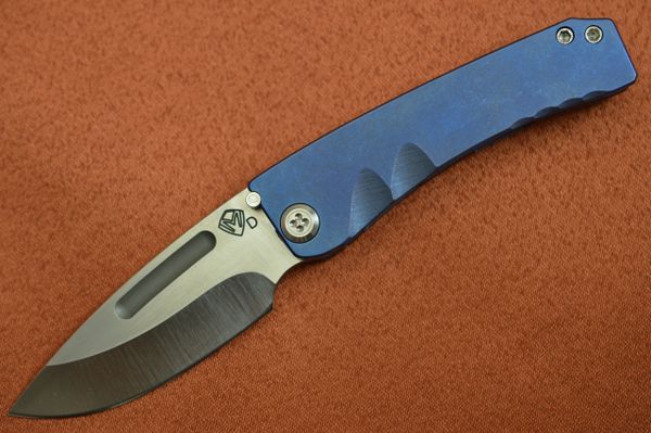 Medford Knife and Tool DRESS MARAUDER, Blue Anodized Titanium Handle, Satin Blade (SOLD)