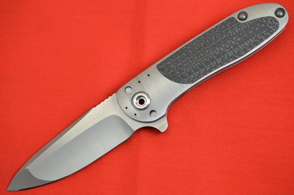 Direware TAILWHIP V2 Flipper, Full Titanium Frame, Silver Lightning Strike Carbon Fiber Inlay (SOLD)