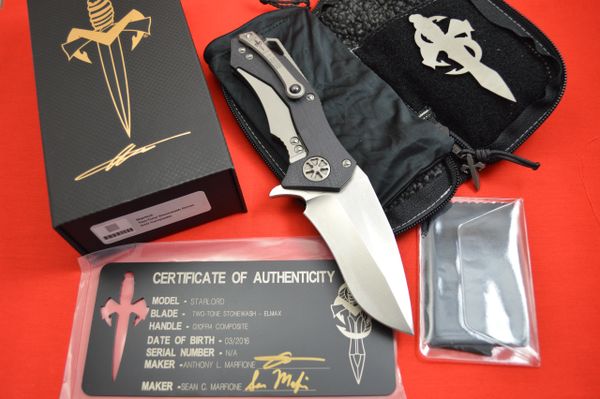 Anthony and Sean Marfione STARLORD Frame-Lock Flipper, Elmax Blade, G10 Handle (SOLD)