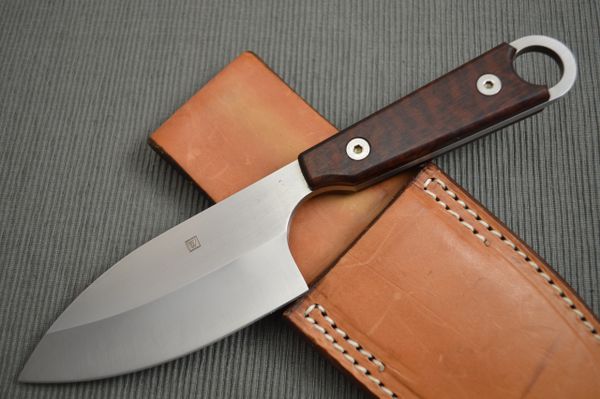 Kevin Wilkins Medium MYTUKO, Fixed Blade Knife, Rowe Leather Sheath (SOLD)