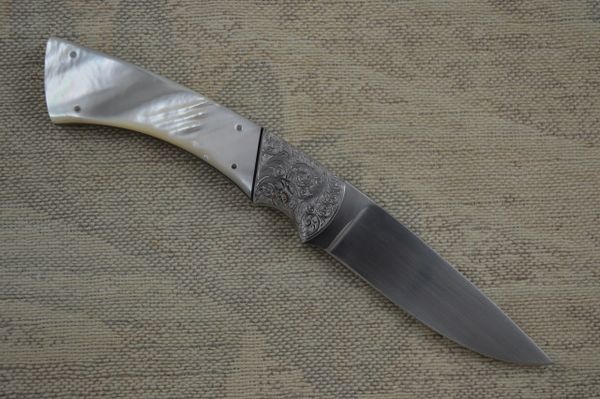 Earl Black Pearl Handled Drop Point Fixed Blade Hunter (SOLD)