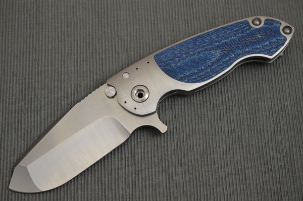 Direware SOLO Flipper, Blue Silver Twill Inlays, M390 Blade (SOLD)