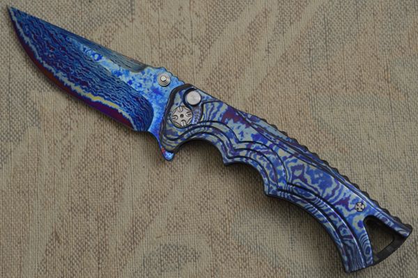 Brian Tighe TKI 2016 "Tighe Fighter" San Mai Beta C Titanium Core Blade, Timascus Scales (SOLD)