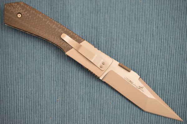 Brian Tighe Original Custom "Tighe Tac" Liner Lock, Chisel Ground 4.25" Blade (SOLD)