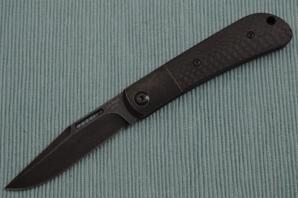 J.E. Made "Blacked-Out" Slip-Joint Folder, Carbon Fiber Scales, Titanium Bolster, S35VN (SOLD OUT)