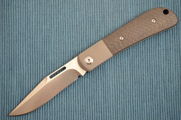 J.E. Made PROTOTYPE Slip-Joint Folder, Carbon Fiber Scales, Titanium Bolster, S35VN (SOLD)