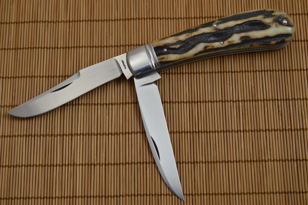 Tom Ploppert 2-Blade Stag Wharncliffe Trapper (SOLD)