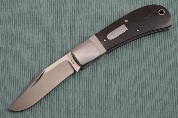 Bill Ruple LANNY'S CLIP, Black Micarta Scales, Fossil Bone Inlay, 2018 Blade Show (SOLD)