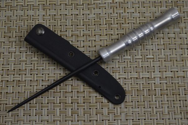 G.H.K. "Spike", Polished Duraluminum, IWB Kydex Sheath (SOLD)