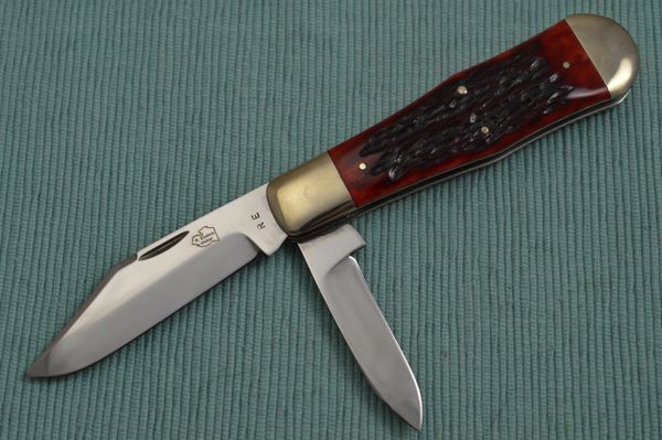 Robert Enders Large Two-Blade Coke Bottle, Jigged Bone Slip-Joint Folding Knife