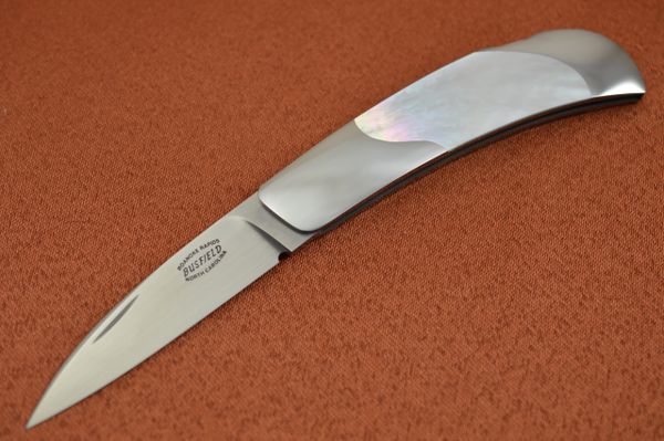 Jack Busfield Mother of Pearl Lock-Back Wharncliffe Folder