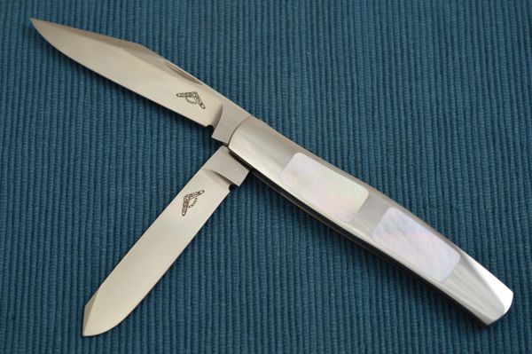 Warren Osborne Interframe Two-Blade Stockman, Mother of Pearl Inlays