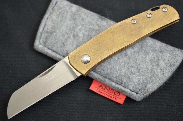 Jens Anso MONTE CARLO, Slip-Joint Folding Knife, Upgraded Bronze Scales (SOLD)