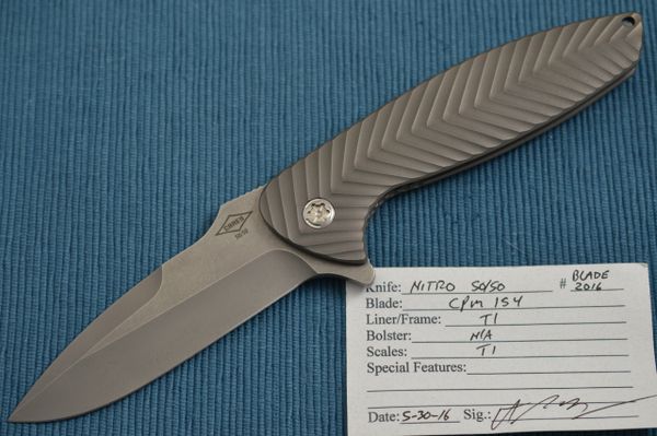 Peter Carey NITRO 50/50 Full Titanium Frame-Lock Flipper (SOLD)