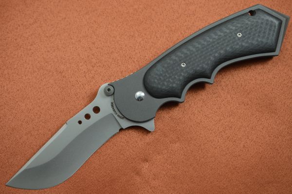 John Kubasek Custom Liner-Lock Flipper, Carbon Fiber, Impact Tool (SOLD)