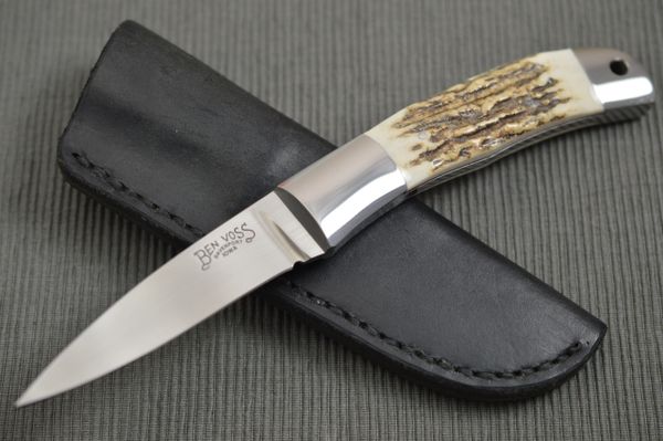 Ben Voss Loveless-Style, Stag Stiff Horn Custom Fixed Blade Knife (SOLD)