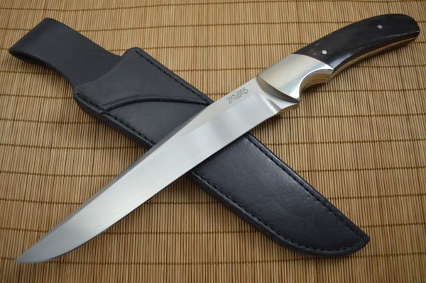 Ben Voss Large Buffalo Horn Fighter, Custom Fixed Blade Knife (SOLD)