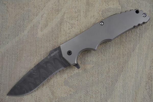 RJ Martin DEVASTATOR, Blade Show 2014 Lottery, Damascus Blade and Titanium Frame Lock Folder (SOLD)