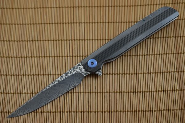 Matthew Lerch SCAMP Liner-Lock Flipper, Damasteel, Zirconium Scales, Blade Show 2019 (SOLD)