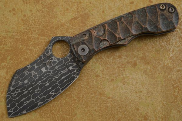 Kingdom Armory Custom SPADE, Steampunk Bronze, Stainless Damascus, Monkey Edge Exclusive (SOLD)