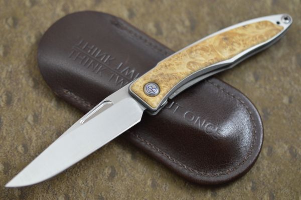 Chris Reeve Mnandi, Box Elder Burl Liner-Lock Folding Knife (SOLD)