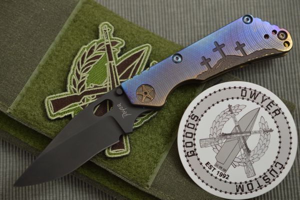 Duane Dwyer DCG DoDM Custom Folding Knife, Three Crosses On The Hill (SOLD)