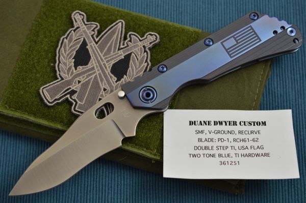 Duane Dwyer SMF Custom Folding Knife, U.S.A. Flag (SOLD)