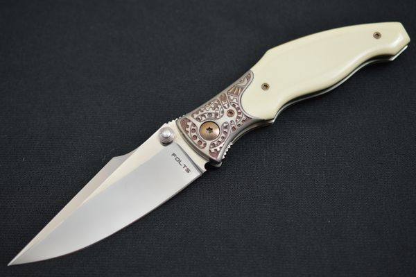 Alan Folts Custom "Steampunk" Liner-Lock Folding Knife (SOLD)