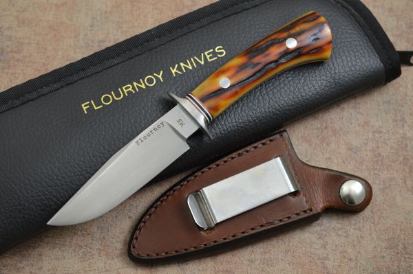 Joe Flournoy M.S. Stag Handle Personal Carry, Rowe Leather Sheath (SOLD)