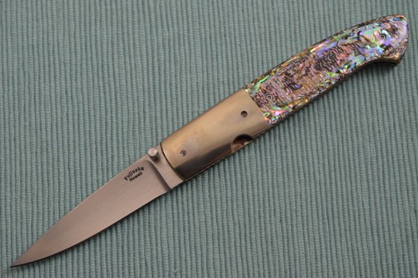 Stan Fujisaka Abalone Liner-Lock Folding Knife (SOLD)