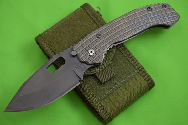 Trouble Blades Full Size Custom Mofo-L-Frag, B.W. Swedge Folding Knife (SOLD)