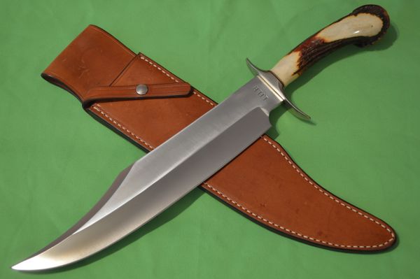 Vintage Jimmy Lile No Dot Massive Crown Stag Bowie Knife (SOLD)