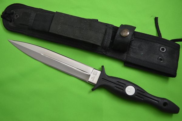 Al Mar 1990s Seki Japan Large (7.75" Blade) Shadow Dagger, Nylon Sheath (SOLD)