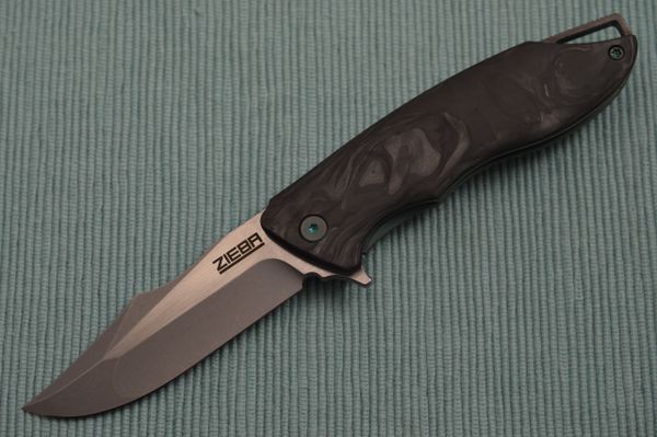 Michael Zieba S7 Nitro-V, Marble Carbon Fiber & Vintage Bronze, Silver Skulls Backspacer (SOLD)