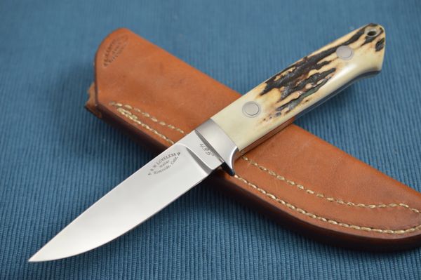 Bob Loveless Stag Hunting Knife #435, Riverside Calif., Leather Sheath