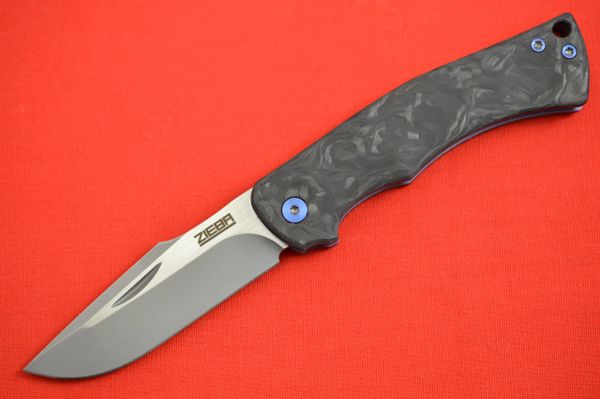 Michael Zieba Custom "Heritage" Marble Carbon Fiber Slip-Joint Folding Knife (SOLD)