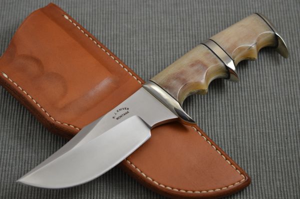 R.J. Handcrafted Knives "Beartooth" Sub Hilt Hunting Knife + Custom Leather Sheath (SOLD)