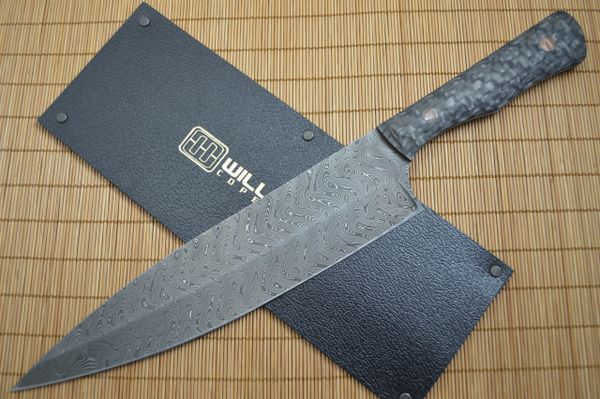 Mikkel Willumsen Urban Tactical Custom Chad Nichols Damascus Chef's Knife (SOLD)