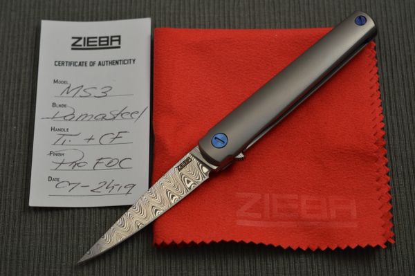 Michael Zieba MS3 Manhattan Special Damasteel Frame-Lock Flipper (SOLD)