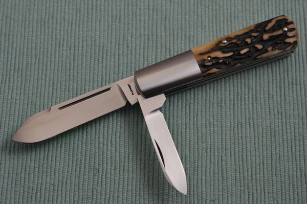 Tom Ploppert Two-Blade Stag BARLOW Slip-Joint Folding Knife (SOLD)