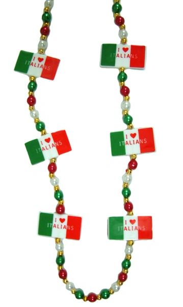 42" - I Love Italians Beads Red, White, & Green