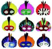 Hand Made Feather Mask 6 pcs.