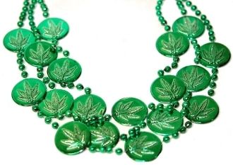 36" Marijuana Coin Bead - 12 pcs.